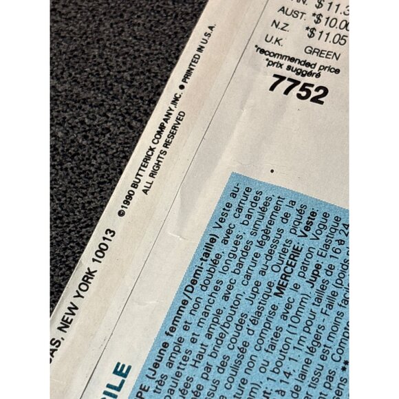 Vogue Sewing Pattern 7752 Womens Shirt Skirt & Cardigan Size 8-10-12 - Picture 4 of 5